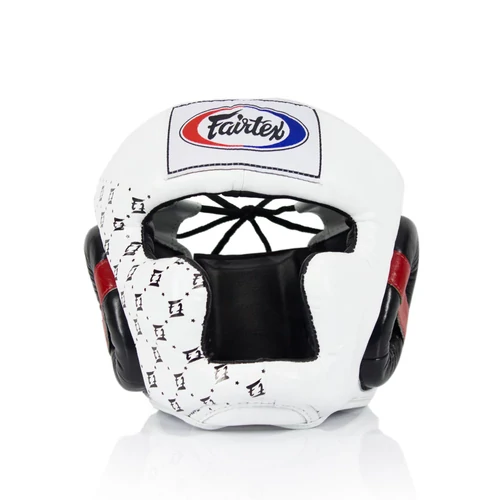 Fairtex sparring bőr fejvédő HG10 - fehér