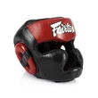 Kép 3/4 - Fairtex sparring bőr fejvédő HG13 - fekete/piros