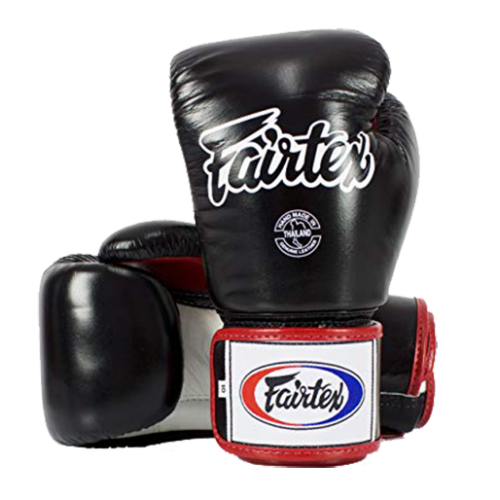 Fairtex bőr boxkesztyű BGV-1 - fekete-piros-fehér