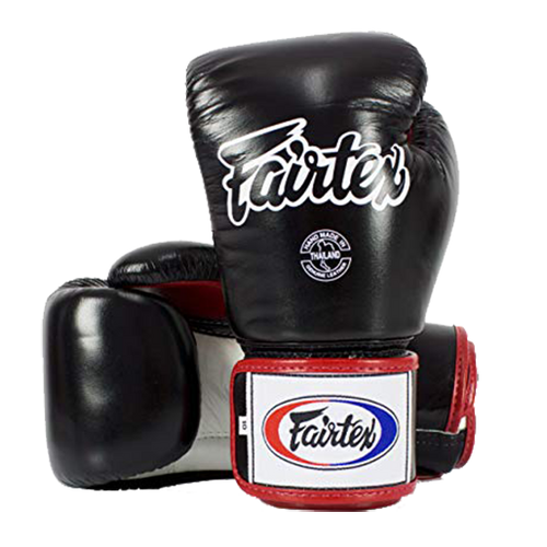 Fairtex bőr boxkesztyű BGV-1 - fekete-piros-fehér