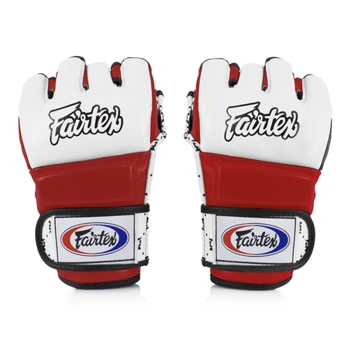 Fairtex bőr MMA sparring kesztyű - FGV-17 - Fehér/piros