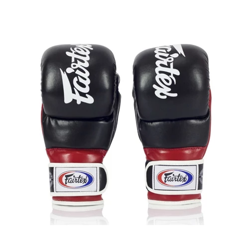 Fairtex bőr MMA Sparring kesztyű - FGV-18 - Fekete / piros