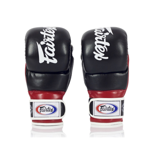 Fairtex bőr MMA Sparring kesztyű - FGV-18 - Fekete / piros