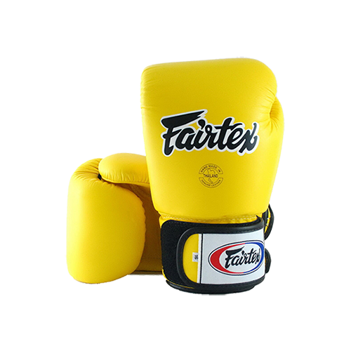 Fairtex bőr boxkesztyű BGV-1 - sárga 