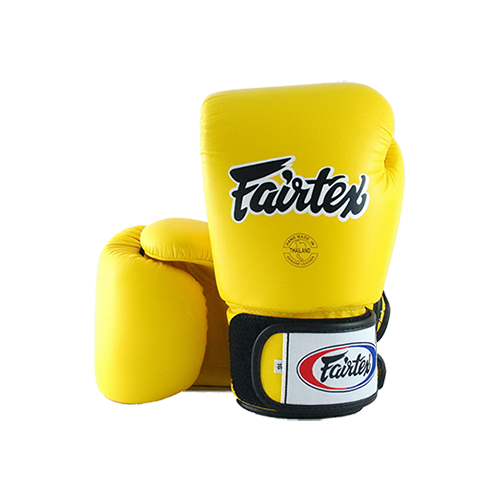 Fairtex bőr boxkesztyű BGV-1 - sárga 