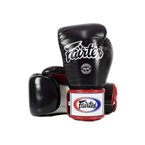 Fairtex bőr boxkesztyű BGV-1 - fekete-piros-fehér
