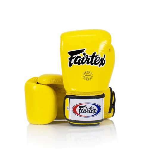 Fairtex bőr boxkesztyű BGV-1 - sárga 