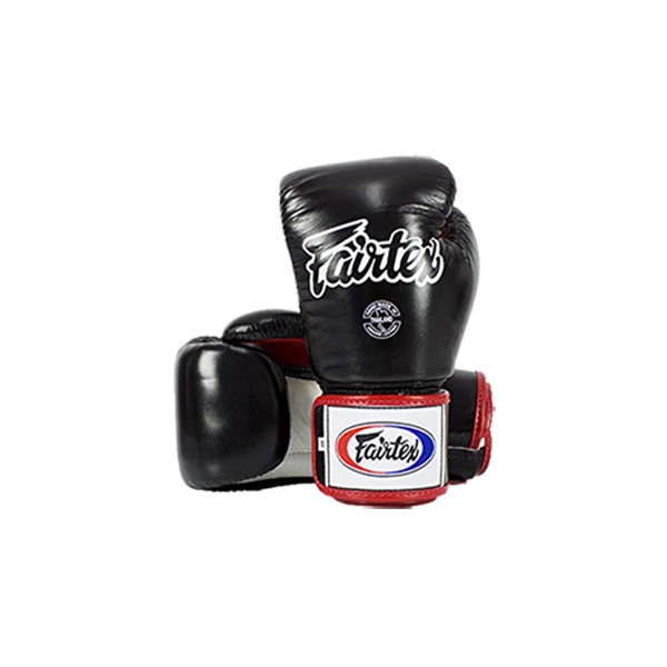 Fairtex bőr boxkesztyű BGV-1 - fekete-piros-fehér